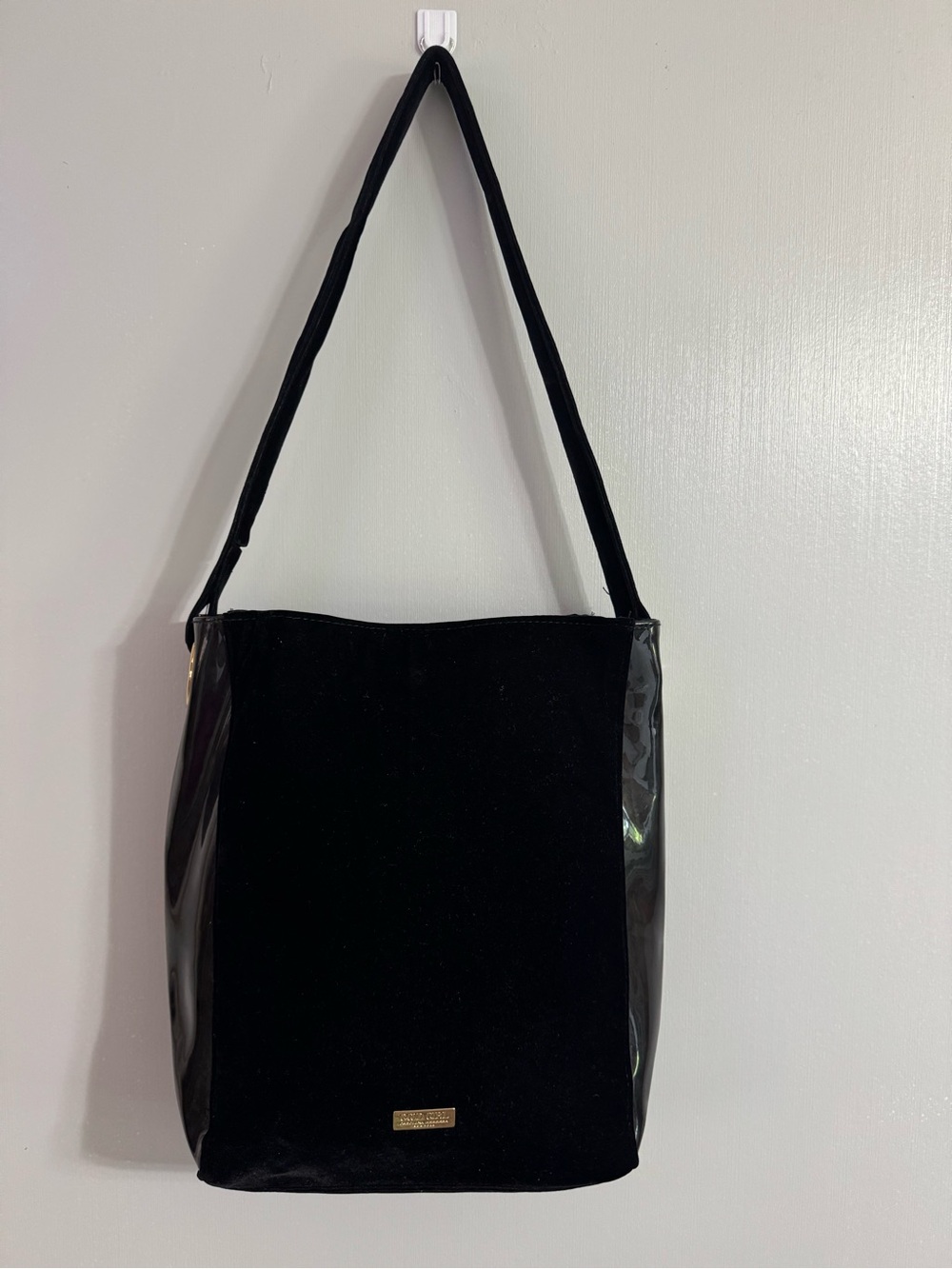 Carolina Herrera Good Girl Black Shoulder Tote with Velvet Front